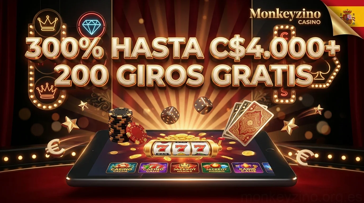 300% HASTA C$4.000+ 200 GIROS GRATIS